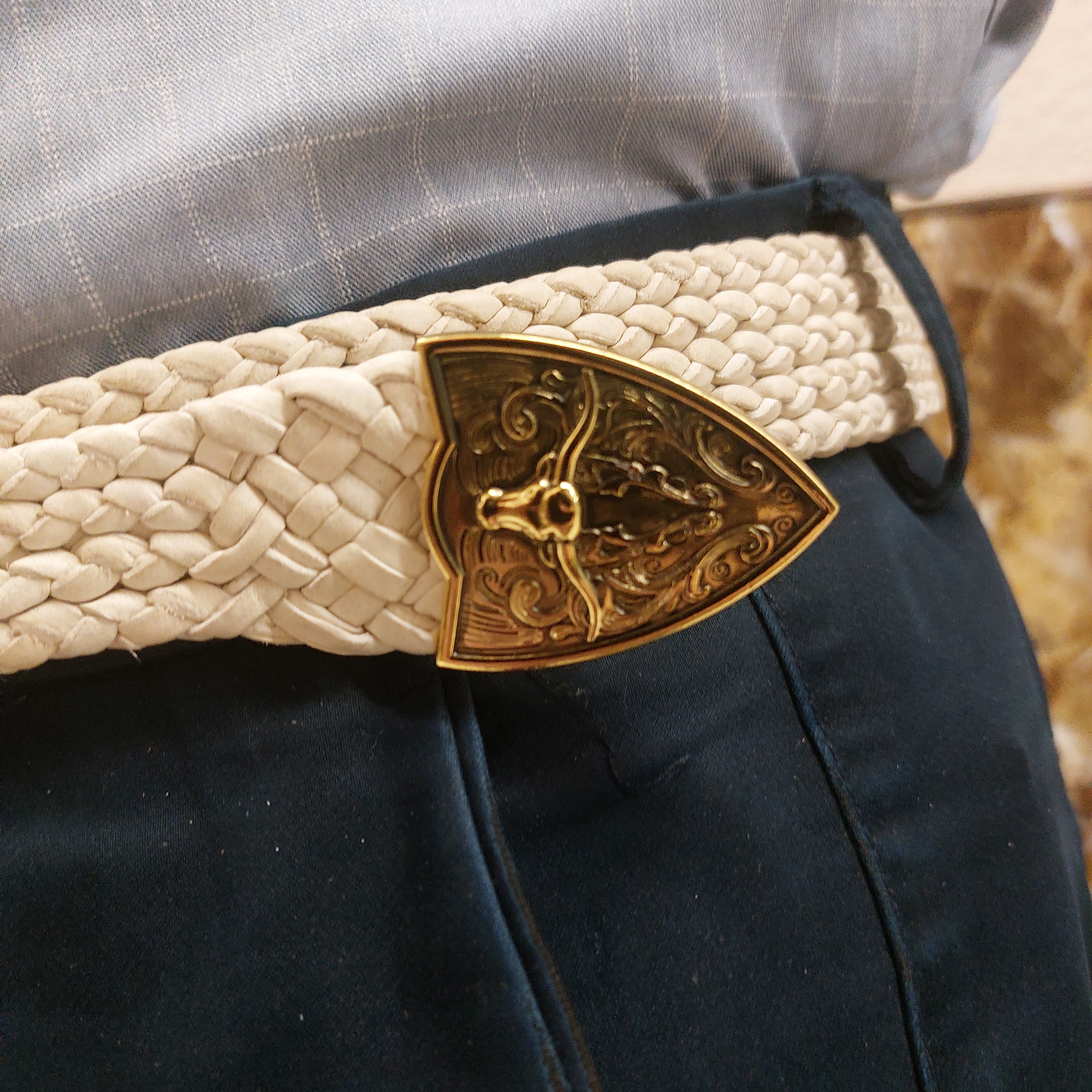Handcrafted Leather Belt and Mongolian Leather Bag
